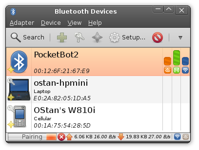 PocketBot - BT device found